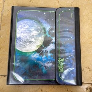Vintage 80s Mead Trapper Keeper Binder Outer Space Planet Earth With Folders
